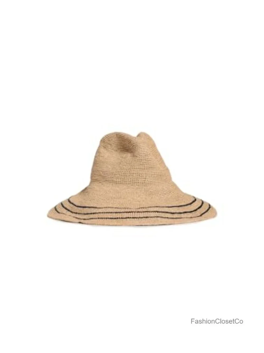 Woven Straw Fedora Hat with Pinched Crown
